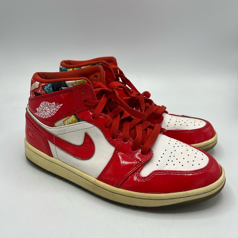 Jordan Vibrant Red and White Sneakers